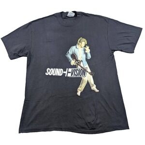 VTG 90's David Bowie 1990 Sound Vision Tour Brockum T-Shirt XL Black VNDS